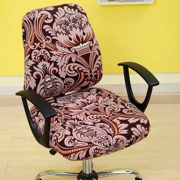 Office Stretch Chair Covers Anti-dirty Rotating Computer Seat Chair Cover Removable Slipcovers For Office Seat Chairs 2pcs/set
