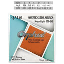 Orphee 6-teilige Akustikgitarrensaiten QA-Serie Folk Hexagonal Stahlkern 80/20 Bronzedraht Super Light Tension Gitarrenzubehör