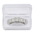 TOPGRILLZ Hip Hop GRILLZ Iced Out AAA Zircon Fang Mouth Teeth Grillz Caps Top &amp; Bottom Grill Set Men Women Vampire Grills