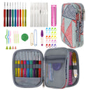 Juego de ganchos de ganchillo para manualidades con agujas para manualidades y bolsa, hilos ergonómicos de animales, agujas de tejer a ganchillo, tijeras, juego de costura, accesorios