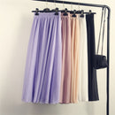 Frauen Boho Stil 3 Schicht Chiffon Langer Rock Weibliche Elegante Hohe Taille Undurchsichtig Strand Maxi Röcke Saia 2021 Frühling SK121