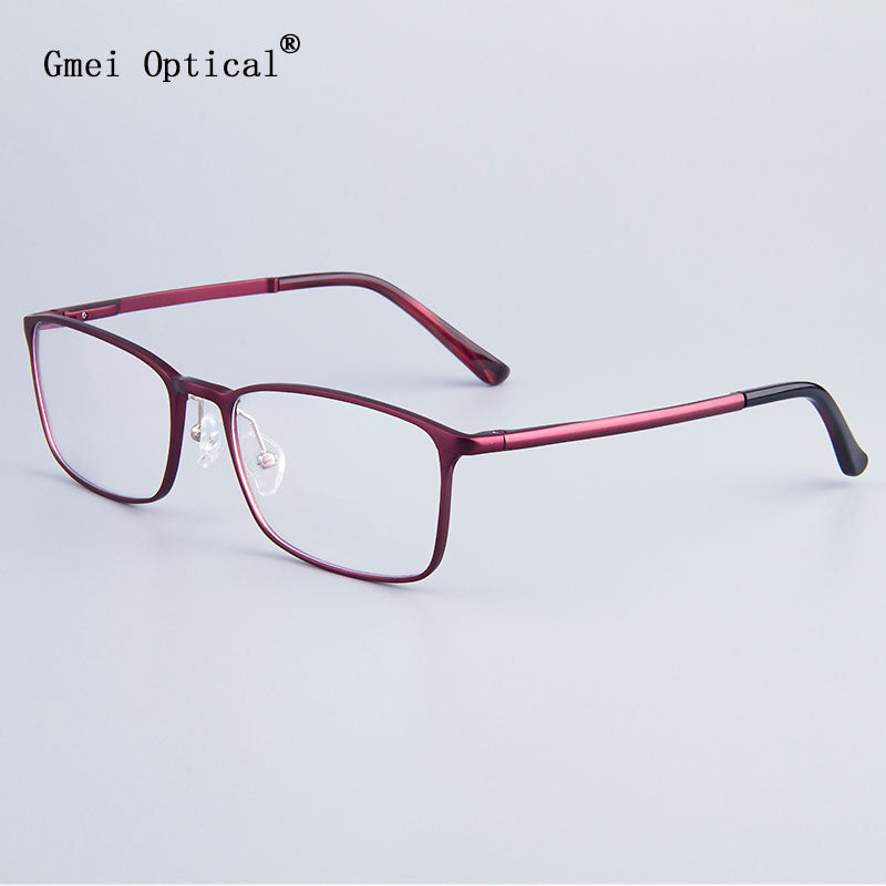 Fashion Full-Rim Eyeglasses Frame Brand Designer Business Men Frame Hydronalium Glasses With Spring Hinge On Legs GF521