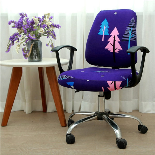 Office Stretch Chair Covers Anti-dirty Rotating Computer Seat Chair Cover Removable Slipcovers For Office Seat Chairs 2pcs/set
