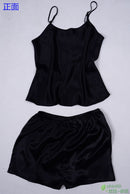 Frauen 100% Naturseide 16 Momme Satinseide Camisole mit Shorts Pyjama Set Nachtwäsche M-2XL YM004