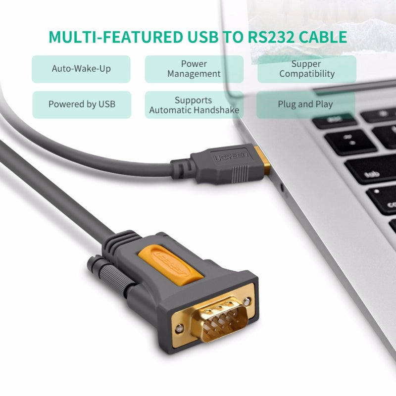 Ugreen USB zu RS232 COM Port Serial PDA 9 DB9 Pin Kabeladapter Prolific pl2303 für Windows 7 8.1 XP Vista Mac OS USB RS232 COM