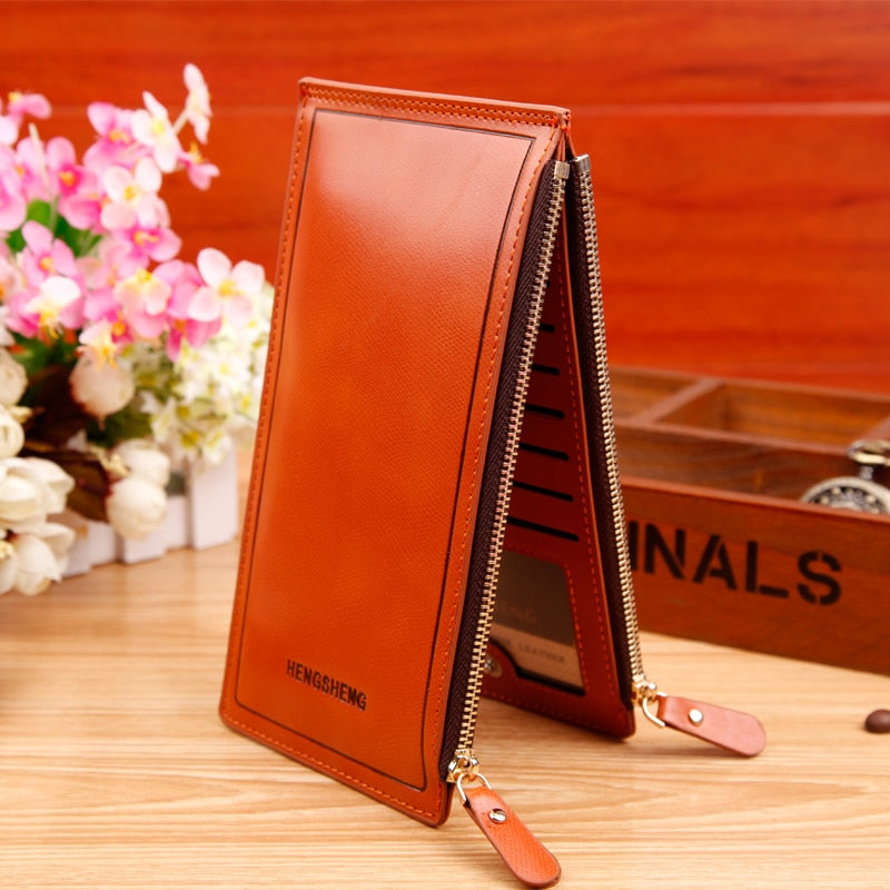 New hot sale fashion high capacity womens wallets solid color zipper clutch women's long design wallet card holder purses
