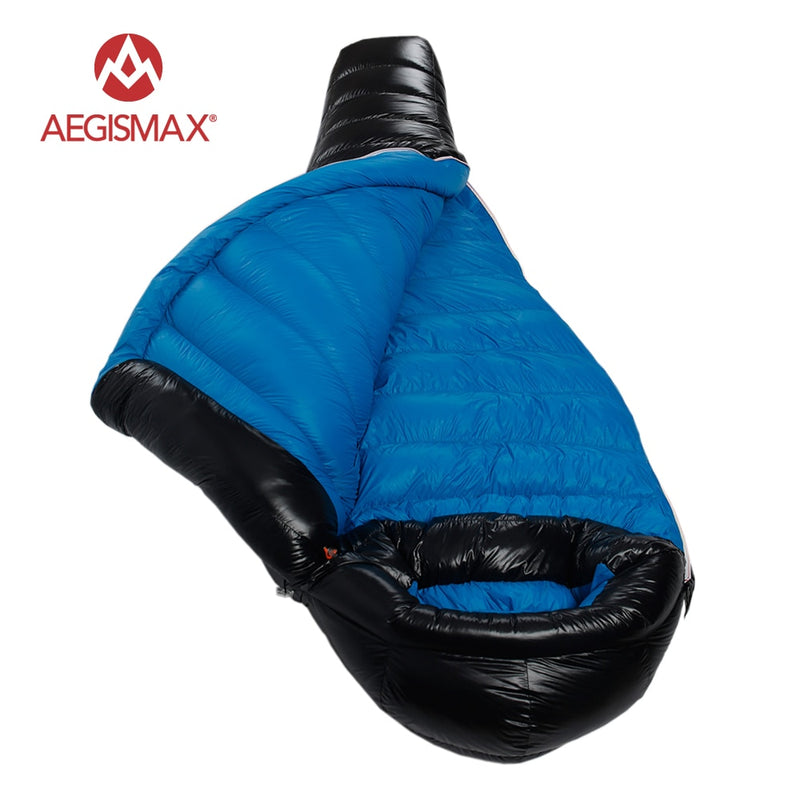 AEGISMAX 95% plumón de ganso blanco momia Camping saco de dormir frío invierno ultraligero diseño deflector Camping empalme FP800 G1-G5