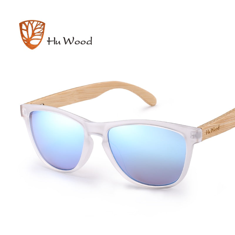 HU WOOD Brand Design Bamboo Sunglasses Sea Gradient Lenses UV400 Driving Shade Mens Sunglasses Eyewear gafas de sol hombr GR8012