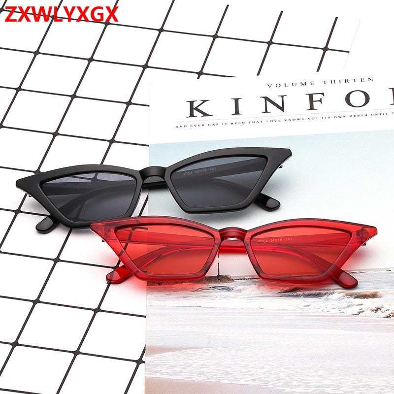 ZXWLYXGX 2020 neue Cat Eye Sonnenbrille Frauen Markendesign Retro bunte transparente bunte Mode Cateye Sonnenbrille Männer UV400
