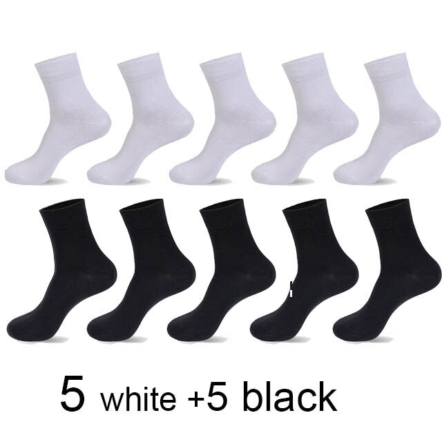 10 Paar/Los Hochwertige Herren Baumwollsocken Schwarz Business Socken Atmungsaktiv 2021 Neue Herbst Winter Männliches Geschenk Sox PLus Size40-45