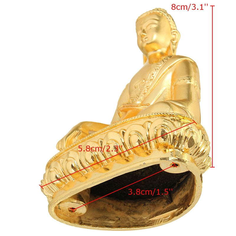 Estatua de Buda Shakyamuni de budismo tibetano de aleación estatua dorada 2,3x1,5x3,1''