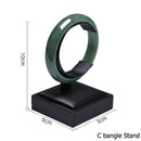 Schwarzes PU-Leder Schmuck Ring Ohrringe Ständer Halter Set Schmuck Anhänger Halskette Kette Halsreifen Display Büste Armreif Organzier