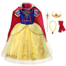VOGUEON Mädchen Prinzessin Schneewittchen Kostüm Puffärmel Deluxe Prom Party Kleid mit langem Umhang Kinder Halloween Kostüm