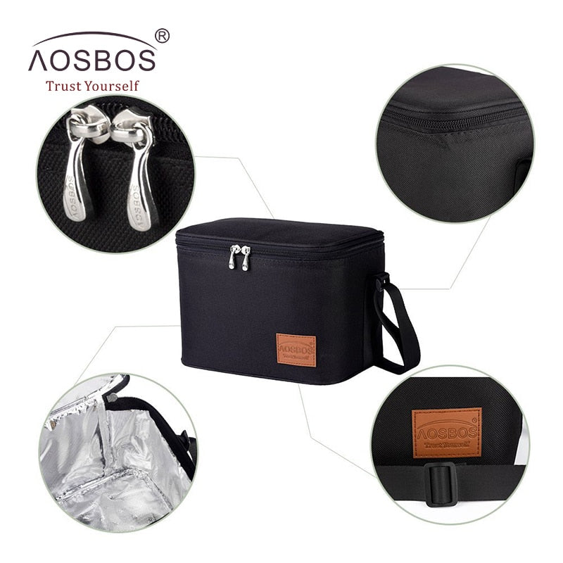 Aosbos Portable Cooler Lunch Bags Insulated Camo Thermal Lunchbox Shoulder Food Picnic Bag Cooler Tote Handbags for Men Women