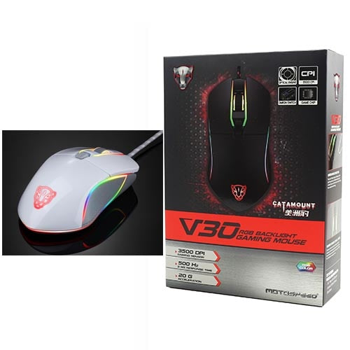 Motospeed V30 USB Wired Gaming Mouse 6 Button Optical Backlit Breathe Led USB Mouse 3500 DPI For PC Laptop Desktop Computer Game