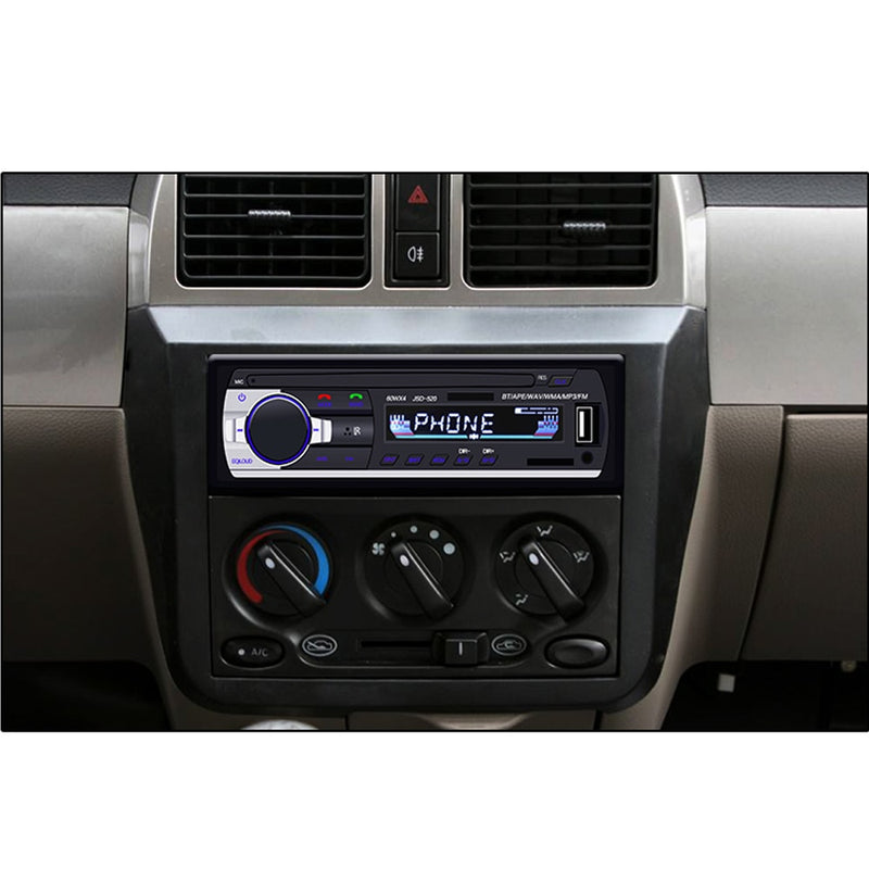 Podofo Car Radio Estéreo Reproductor Digital Bluetooth MP3 Player JSD-520 60Wx4 FM Audio Estéreo Música USB / SD con entrada AUX en el tablero