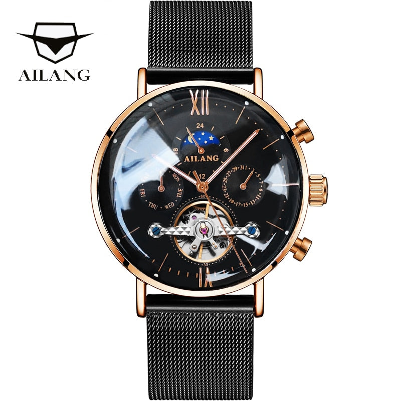 SSS Qualität AILANGHerrenuhr Tourbillon Minimalistische Automatikuhr neuestes Design Getriebe Armbanduhren Diesel mechanische Uhr Herren