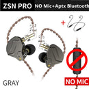 KZ ZSN Pro In-Ear-Kopfhörer Hybrid-Technologie 1BA + 1DD HIFI-Bass-Metall-Ohrhörer Sport-Headset-Monitor mit Geräuschunterdrückung