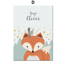 Bär Kaninchen Fuchs Hirsch Kinderzimmer Wandkunst Leinwand Malerei Cartoon Nordic Poster und Drucke Wandbilder Mädchen Jungen Kinderzimmer Dekor