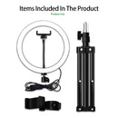 LED Ringlicht 16/20/26cm 5600K dimmbare Selfie Ringlampe mit Stativ Telefonhalter USB Stecker Fotostudio Fotografie Beleuchtung