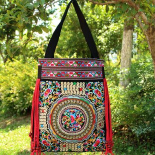 Preis-Förderung Einkaufstasche! Neue nationale Mode bestickte Taschen handgefertigte Blumenstickerei ethnische Tuch Umhängetasche Handtaschen