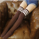 Mode Oberschenkelhohe Socken Strumpf Baumwolle Plus Größe Überkniestrümpfe Für Mädchen Dame Warm Meias Stripe Damenstrümpfe Lange Socken