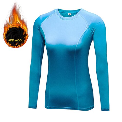 Yuerlian 15% Elasthan Add Wool Damen Fitness Strumpfhosen T-Shirt Workout Bluse Sport Running Sportswear Langarm Gym Yoga Shirt