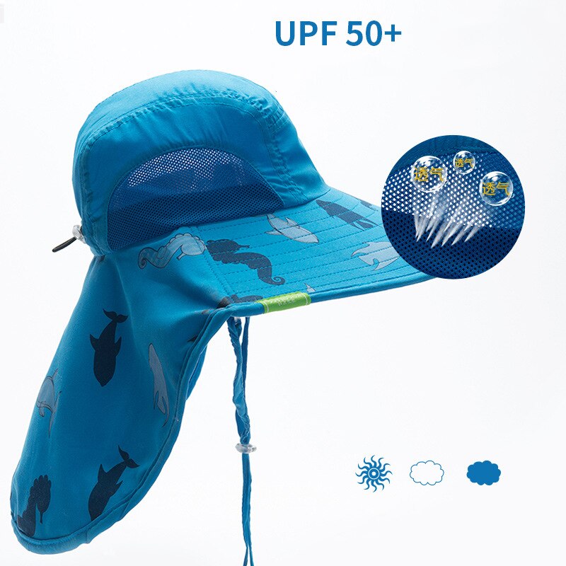 Kocotree 1–18 Jahre alter Junge Mädchen Sonnenhut Outdoor Sun Beach Hats Kinder Kinder Hals Ohr Abdeckung Anti UV Schutz Badekappe