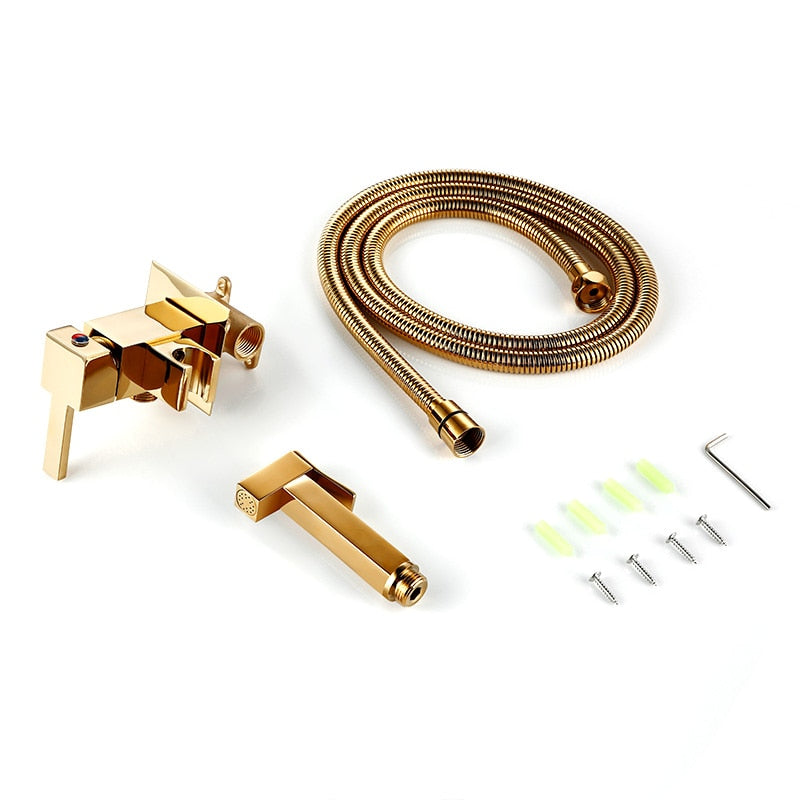 Smesiteli Toilet Brass Bidet Spray Shower Bidet Set Copper Valve Bathroom Bidet Shower Sprayer Wall Mounted Tap Mixer