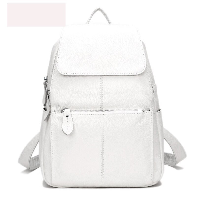 Zency moda suave cuero genuino grande mujer mochila alta calidad A + señoras diario Casual viaje bolsa mochila escolar libro