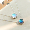 Thaya 55 cm Aurora colgante collar Halo cristal piedra preciosa s925 plata escala luz collar para mujer elegante joyería regalo
