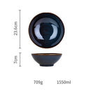Single Dim Deep Blue Color Ceramic Tableware European Retro Glazed Dinnerware Pottery Porcelain Dish Plate Household Rice Dish
