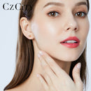 CZCITY Luxusmarke Charme Authentisches reines 18 Karat Gelbgold Runde Perle Kugel Ohrstecker Für Frauen Tägliche Abnutzung Gold Ohrring Schmuck