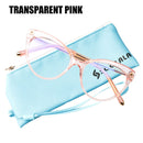 SOOLALA Anti Blue Ray Glasses Computer Glasses TR90 Cat Eye Blue Light Blocking Women Semi-Rimless Anti Fatigue Goggles Glasses