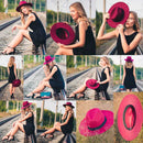 WELROG Fedora-Hüte, Schwarz, Rot, für Damen, Fedoras aus Wollimitat, Panama-Filzhut, Winter, Herren, Jazz, Trilby, Chapeau, Femme-Caps