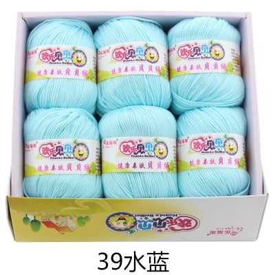 6balls/lot 73 Colors Milk Cotton Yarn Baby Wool Yarn DIY Knitting Children Sweater Hat Hand Knitted Yarn Knit Blanket Crochet