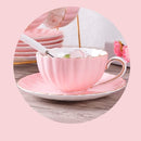 1-6 STÜCKE Rosa Romantischer Kürbis Kaffeetasse Set Küchenzubehör Bone China Keramik Teetasse Organizer Englisch Nachmittag Roter Tee