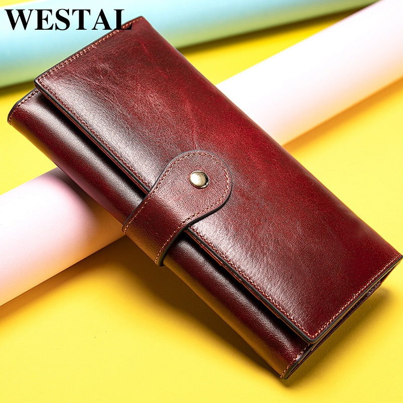 Westal Damen Geldbörse Luxus echtes Leder Damen Geldbörse Damen Geldbörse Leder Damen Geldbörsen Münzen und Karten Geldbörsen Clutch Bag