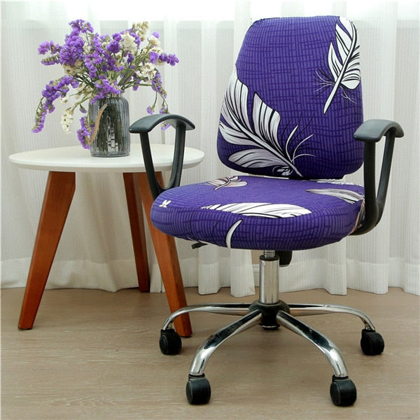 Office Stretch Chair Covers Anti-dirty Rotating Computer Seat Chair Cover Removable Slipcovers For Office Seat Chairs 2pcs/set