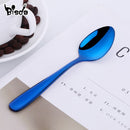 8 stücke Teelöffel Edelstahl Kaffeelöffel Kreative Gold Mini Löffel Bunte Dessert Eisportionierer Geschirr Set für Party