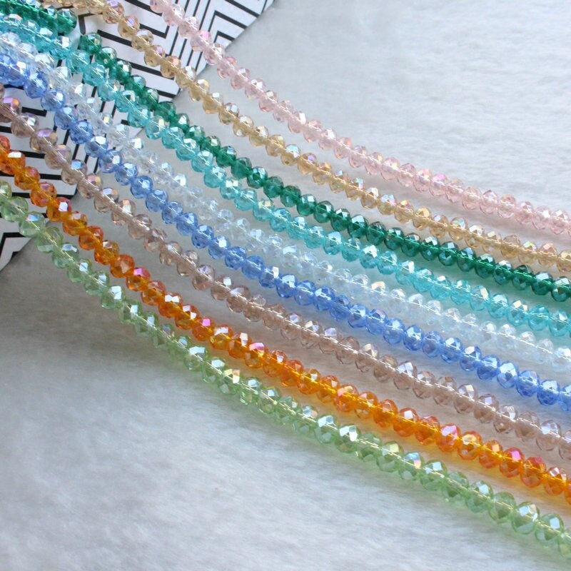 STENYA 4*3mm cuentas de cristal checo Rondelle forma mezcla de colores joyería hallazgos Lariat pendientes pulsera collar accesorios Decoración