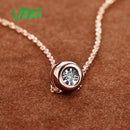 VISTOSO Gold-Anhänger für Damen, reines 14 Karat 585 Rosé-/Weißgold, Illusion-Set, Wunderteller, Diamant-Anhänger, runder Kreis, feiner Schmuck