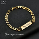 Fashion Customized Words Bar Chain Armband für Männer Edelstahl verstellbare Gravur Name Armreif Party Schmuck