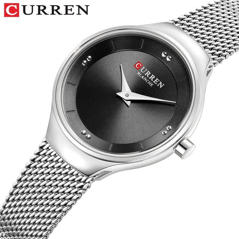 Elegante Damenuhren CURREN Mode Quarz Edelstahl Mesh Uhr Weibliche Einfache Armbanduhr für Damen Uhr reloj mujer