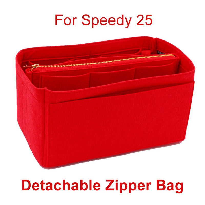 SPEEDY 25 30 35 Filz-Stoff-Einsatz-Taschen-Organizer, Make-up-Handtaschen-Organizer, Reise-Innengeldbörse, tragbare Kosmetiktaschen, nie voll