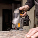 DEKO Stichsäge Electric Home Power Tools Gehrungssägemaschine DKJS80Q1 Laser Variable Geschwindigkeit mit Metallführungslineal, Klinge, Inbusschlüssel