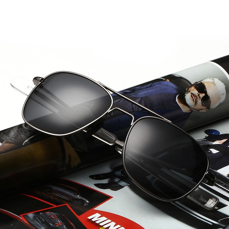 Fashion Black American Army MILITARY Polarized Pilot Sunglasses Mens Brand American Optical Polarized Sun Glasses Oculos De Sol