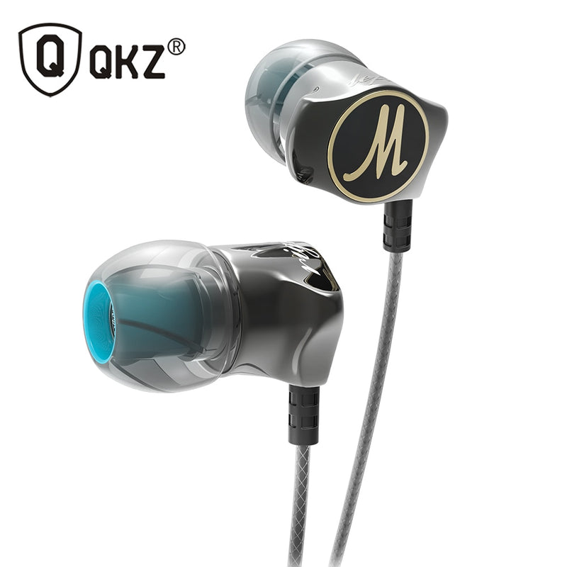 Earphones QKZ DM7 Special Edition Gold Plated Housing Headset Noise Isolating HD HiFi Earphone auriculares fone de ouvido