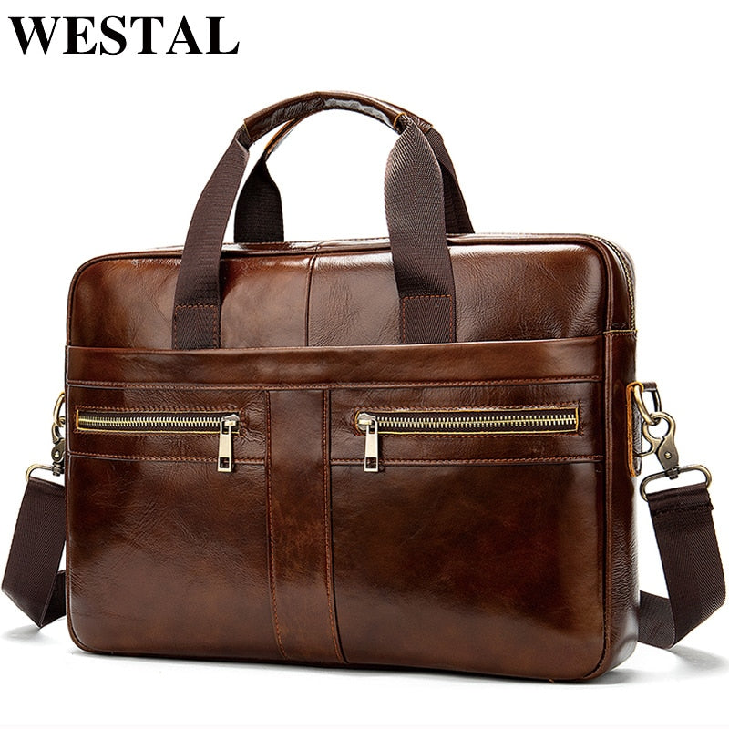 WESTAL Bag Herren Echtleder Aktentasche Herren Laptoptasche Naturleder für Herren Messenger Bags Herren Aktentaschen 2019