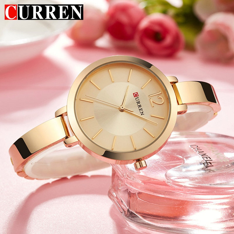 CURREN Neue Kreative Design Quarzuhr Frauen Lässige Mode Stilvolle Damen Geschenk Armbanduhr Vintage Uhren Relogio Feminino